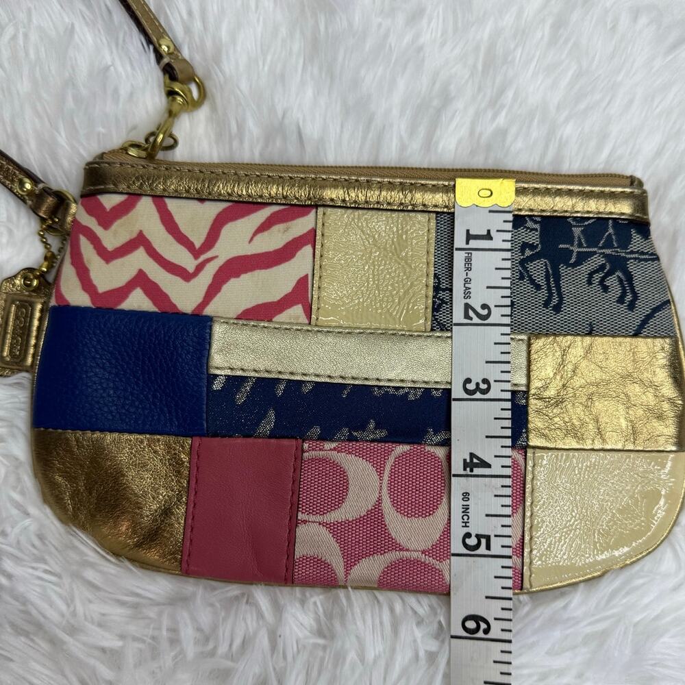 Coach Multi-Color Patchwork Wristlet - image 7